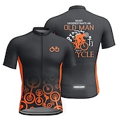 cheap Men's Jerseys-Men's Cycling Jersey Graphic Letter &amp; Number Funny Short Sleeve Bike Jersey Top with 3 Rear Pockets Mountain Bike MTB Road Bike Cycling Quick Dry Reflective Strips Back Pocket Moisture Wicking Sports