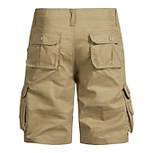 cheap Outdoor-Men's Cargo Shorts Shorts Bermuda shorts Pocket Plain Comfort Breathable Outdoor Daily Going out Casual Big and Tall Dark Brown Black