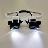 お買い得  修理ツールとキットを見る-1pc 8x 15x 23x ダブル LED ライト拡大鏡、時計修理拡大鏡、ミニチュア拡大鏡、時計製造用の目の拡大修理ツール、コイン スタンプ、通貨帳簿エラー、ジュエリー ネックレス拡大鏡、ビーズ生物学ルーペ顕微鏡