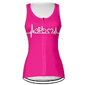 abordables Vestes et gilets pour femmes-Femme Gilet Velo Cyclisme Maillot Velo Cyclisme Sans Manches Cyclisme Gilet / Gilet Top avec 3 poches arrière VTT Vélo tout terrain Vélo Route Respirable Séchage rapide Evacuation de l&#039;humidité Poche