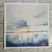 お買い得  抽象画-ミンチュラ手作り油絵キャンバス壁アート装飾現代抽象風景家の装飾のためのロールフレームレス未延伸絵画