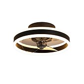 cheap Ceiling Fan Lights-Ceiling Fans with Lights Flush Mount Low Profile Indoor Ceiling Fan,18.7&quot; Dimmable Bladeless Ceiling Fans with Remote Control,Smart 3 Colors 6 Speeds Reversible