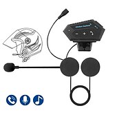 preiswerte Motorradhelm-Kopfhörer-Motorrad Bluetooth 5.0 Helm-Gegensprechanlage drahtloses Freisprech-Telefonanruf-Kit Stereo-Anti-Interferenz-Interphone-Musik-Player