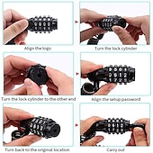 cheap Fingerprint Padlock-Bicycle Helmet Lock Anti-theft 4 Digit Password Locks for Motorcycle MTB Road Bike Cable Lock Cycling Accessories
