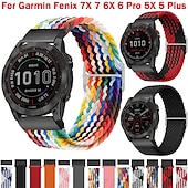 abordables Bracelets de montre Garmin-Bracelet nylon tressé 22mm 26mm pour Garmin Fenix 7 7X 6 6X Pro Epix Pro 47mm 51mm Instinct 2X Approach S70 S62 S60 Forerunner 955 945 Marq