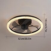 preiswerte Deckenventilator-Leuchten-Deckenventilator mit Lichtern 19,7 &quot;dimmbare LED 3 Farben 6 Geschwindigkeiten Timing Wendeflügel mit Fernbedienung, Haushaltsventilator-Kronleuchter, flacher Deckeneinbau-Deckenventilator für den