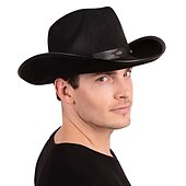 tanie Czapki męskie-Męskie Dla obu płci Kowbojski kapelusz Czarny Biały Bawełna Elegancki Podróże zachodni kowboj Na zewnątrz Urlop Równina Regulowany