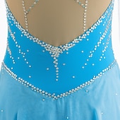 preiswerte Eiskunstlaufkleider-Eiskunstlaufkleid Damen Mädchen Eislaufen Kleider Austattungen Violett Weiß Gelb Patchwork Gitter Spandex Hochelastisch Ausbildung Wettbewerb Eiskunstlaufkleidung Patchwork Kristalle Langarm