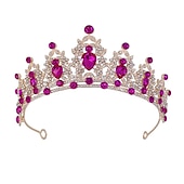 billige Bærbare tilbehør-europeisk og amerikansk lilla brud hodeplagg barokk krone rhinestone hodeplagg prinsesse krone bryllup hår tilbehør kjole tilbehør