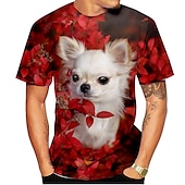 tanie Zabawna grafika-Zwierzę Pies Chihuahua Koszulkowy Anime 3D Graficzny Na Dla par Męskie Damskie Dla dorosłych Bal maskowy Druk 3D Codzienne