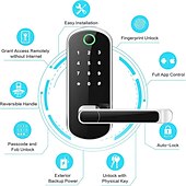 economico Serrature porte-serratura intelligente 5 in 1 con maniglia funzione di memoria di archiviazione tecnologia biometrica