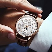 olcso Quartz órák-POEDAGAR Márka Férfi Karórák Luxus Lumi m 膜 Zold Vízálló Kvarc Óra Bőr Divatos Naptár Karóra Apák Napi Ajándékok