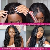 cheap Human Hair Capless Wigs-Remy Human Hair Wig Short U Part Body Wave With Bangs Natural Color Women Soft Easy dressing Machine Made Brazilian Hair Women&#039;s Natural Black #1B 8 inch 10 inch 12 inch Vacation New Year Rehearsal