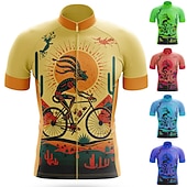 preiswerte Radtrikot Herren-Herren Radtrikot Grafik Lustig Kurzarm Fahhrad Trikot Oberteil mit 3 Gesäßtaschen Mountainbike MTB Straßenradsport Schnelltrocknend Reflektierende Streifen Rückentasche Feuchtigkeitsableitend Sport