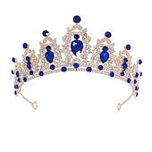 billige Bærbare tilbehør-europeisk og amerikansk lilla brud hodeplagg barokk krone rhinestone hodeplagg prinsesse krone bryllup hår tilbehør kjole tilbehør