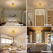 cheap Lantern Design-Creative Handmade Bamboo Weaving Natural Wind Ceiling Chandelier E27/E26 Base Ceiling Lighting Hanging Lamp Suitable for Study Coffee Shop Restaurant Rar AC110V AC220V