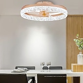 economico Ventilatore da soffitto con luci-ventilatori a soffitto a led con luci lampadari di cristallo dimmerabili con telecomando 20 &quot;lampada da soffitto a incasso lampadario in metallo camera da letto soggiorno