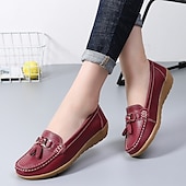 billige Flate sko til kvinner-Dame Flate sko Slip-Ons Store størrelser Klassiske Loafers Myke sko Arbeid Daglig Vandring Helfarge Sommer Flat hæl Kvadratisk Tå Fritid minimalisme Fuskelær PU Tøfler Lyseblå Vin Svart
