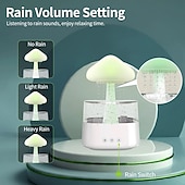 cheap Smart Lights-MushroomLED Smart Light Clouds Rain Humidifier Aromatherapy Colorful Lights Usb Connection Meditation Oil Zen Diffuser Night Light