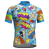 cheap Men's Jerseys-Men's Cycling Jersey Graphic Letter &amp; Number Funny Short Sleeve Bike Jersey Top with 3 Rear Pockets Mountain Bike MTB Road Bike Cycling Quick Dry Reflective Strips Back Pocket Moisture Wicking Sports