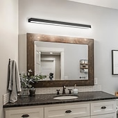 Недорогие Подсветка зеркал-матовый светодиодный зеркальный светильник тщеславия современный черный серебристый минималистский светильник для ванной комнаты алюминиевый водонепроницаемый ip20 40 см 70 см 110-240 В