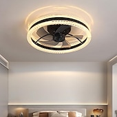 preiswerte Deckenventilator-Leuchten-Deckenventilator mit Lichtern 19,7 &quot;dimmbare LED 3 Farben 6 Geschwindigkeiten Timing Wendeflügel mit Fernbedienung, Haushaltsventilator-Kronleuchter, flacher Deckeneinbau-Deckenventilator für den