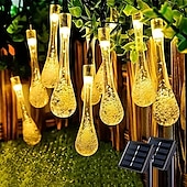 billiga Solsträngljus-led solsnöreljus 5m 20leds vattendroppe bubbelboll solljus utomhus vattentät landskap trädgårdsfestival dekoration lykta träd uteplatsljus
