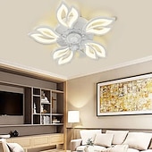 preiswerte Deckenventilator-Leuchten-LED-Deckenventilatoren dimmbar mit Fernbedienung Contral Blumendesign 20 &quot;/ 39&quot; 5/9-Köpfe Unterputz-Deckenleuchte Acryl-Lampenschirm-Kronleuchter Schlafzimmer Wohnzimmer