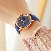 abordables Relojes de Cuarzo-Reloj de cuarzo de lujo para mujer, reloj de pulsera de cuarzo a la moda para mujer, pulsera de color de moda diversa y concisa de gama alta para reloj informal a juego para mujer