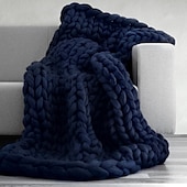 economico Coperte da letto-coperta in maglia spessa coperta in lana super spessa tessuta a mano coperta per divano coperta per maglieria coperta in filo spesso