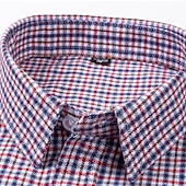 tanie Koszule męskie-Męskie Koszule eleganckie Paski i Plaid Ślub Biuro i kariera Jasnoróżowy Ciemnoczerwony Żółty Jasnozielony Wieczorne Na każdy sezon Odzież