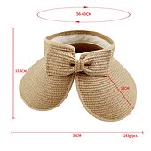 cheap Home Hats-Summer Foldable Empty Straw Hat Portable Outdoor Sunscreen Big Edge Sunshade Anti-ultraviolet Bow Beach Hat