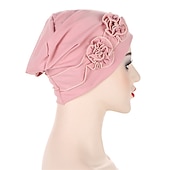 halpa Hatut-1kpl pipo hattu päähineet turbaani kattaa kaksi kukkapäätä turbaanihattu klassinen vintage naisten yksiväriset pehmeät päähineet