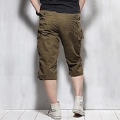 Χαμηλού Κόστους Κλασσικός-Ανδρικά Σορτς φορτίου σορτς κάπρι Κάπρι παντελόνια Pantaloni Scurți de Drumeție Ελαστική μέση Πολλαπλή τσέπη Με Ζώνη Σκέτο Άνεση Αναπνέει Μήκος μοσχάρι Καθημερινά Αθλητικά Streetwear