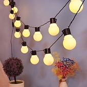 Недорогие Питание от солнечной энергии-Солнечные фейерверковые гирлянды 7М 30LED водонепроницаемые уличные огни для сада вечеринки на свадьбе декор для патио балкона атмосферные огни ландшафта