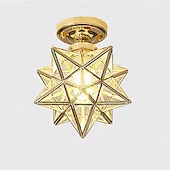 cheap Ceiling Lights-LED Ceiling Light 10&quot; Geometric Shapes Flush Mount Lights Plastic Copper Artistic Style Formal Style Ceilling Light for Corridor Porch Bar Creative Loft Balcony Lamps 110-240V