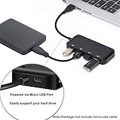 economico Hub USB-Hub USB 3.0 a 4 porte con interruttori di alimentazione a LED individuali Splitter di trasferimento compatibile con hub dati portatile