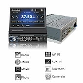 cheap Bluetooth Car Kit/Hands-free-Newest 7&quot; HD 1080P Retractable Touch Screen Car Radio Stereo 1 Din Bluetooth Car MP5 Player Support USB/AUX/FM/ Mirror Link Function+ Rearview Camera