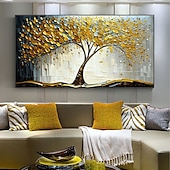 cheap Floral/Botanical Paintings-Handmade Oil Painting Canvas Wall Art Decor Original life Tree Abstract Landscape Painting for Home Decor With Stretched Frame/Without Inner Frame Painting