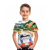 cheap Boy&#039;s 3D Sports &amp; Game-Boys 3D Graphic Car 3D Print T shirt Tee Short Sleeve 3D Print Summer Active Fashion Cool Kids 3-12 Years