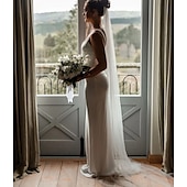 economico Veli sposa-stile formale a un livello / semplice / classico&amp;amp;velo da sposa senza tempo veli da cappella con abito in tulle di colore puro per stupire 2025