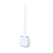 お買い得  浴室用ガジェット-1個、バスルーム用シリコントイレブラシとホルダーセット、ウォールトイレワンド、滑り止めの長いハンドル、柔らかいシリコン剛毛、トイレコーナーを簡単に掃除、柔軟なトイレボウルブラシヘッド、シリコン剛毛付き。