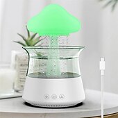 cheap Smart Lights-MushroomLED Smart Light Clouds Rain Humidifier Aromatherapy Colorful Lights Usb Connection Meditation Oil Zen Diffuser Night Light