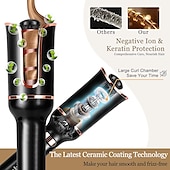 cheap Curling Iron-Automatic Curling Iron Professional Automatic Hair Curler with 1 Curling Iron Large Slot &amp; Adjustable 4 Temperature &amp; 3 Timer Dual Voltage Rotating Curling Iron with Auto Shut-Off for Hair Styling