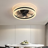 preiswerte Deckenventilator-Leuchten-Deckenventilator mit Lichtern 19,7 &quot;dimmbare LED 3 Farben 6 Geschwindigkeiten Timing Wendeflügel mit Fernbedienung, Haushaltsventilator-Kronleuchter, flacher Deckeneinbau-Deckenventilator für den