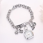 cheap Quartz Watches-Mother's Day Gift for Women Quartz Watch Bracelet Wrist Watch Rhinestone Love Heart Style Stainless Steel Stylish Analog Quartz Bracelet Ladies Exquisite Casual Watch