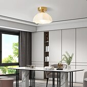 preiswerte Unterputzmontage &amp; Halbbündige Montage-LED-Deckenleuchte 20cm geometrische Formen Einbauleuchten Glas Kupfer künstlerischer Stil formaler Stil Deckenleuchte für Korridor 110-240V