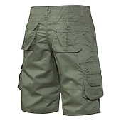 cheap Outdoor-Men's Cargo Shorts Shorts Bermuda shorts Pocket Plain Comfort Breathable Outdoor Daily Going out Casual Big and Tall Dark Brown Black