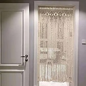 ieftine Perdele macrame și șir-draperii boho macrame perdea usi glisante țesute tapiserie boemă decor, intimitate perdea exterioară, decor nuntă pe terasa, separator de cameră pentru pergolă, foișor, balcon, verandă