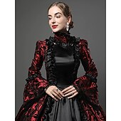 tanie Sukienki-kopciuszek vintage księżniczka sukienka z epoki kolonialnej rokoko wiktoriański vintage cosplay wydajność impreza halloween rękaw 3/4 maxi halloween